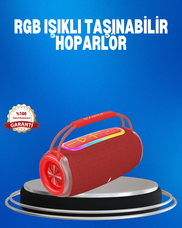 RGB LED Işıklı 20W Taşınabilir Hoparlör Bluetooth 5.3 + Type-C Şarj - Image 1