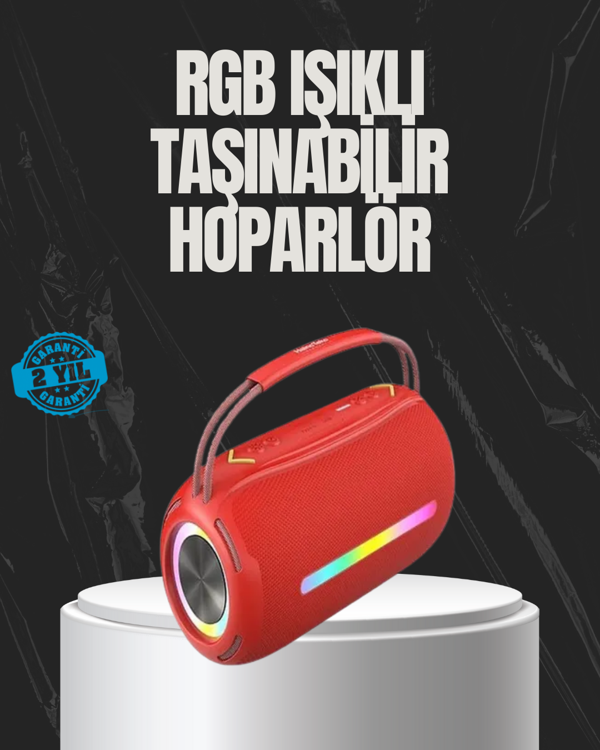 20W Güçlü Ses Çift Sürücülü RGB LED Işıklı Bluetooth 5.3 Hoparlör - Image 1