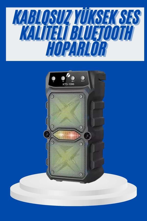 Büyük Boy Bluetooth Hoparlör Çoklu Bağlantı Çift Çıkışlı Taşınabilir Kesintisiz - Image 1