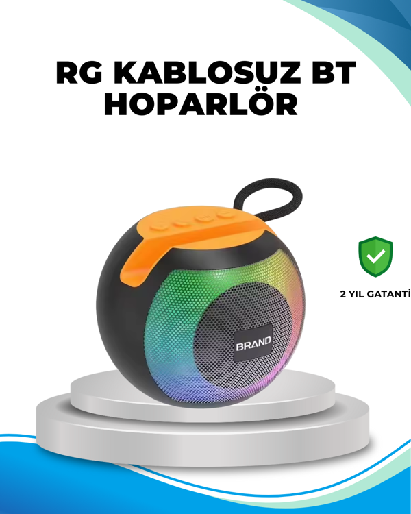 RGB Işıklı Taşınabilir Kablosuz Bluetooth Hoparlör - Image 1