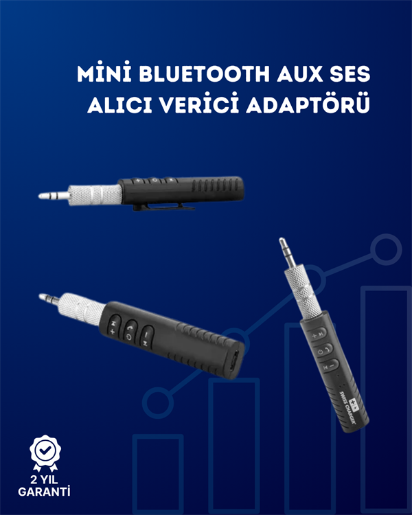 Kablolu Hoparlör ve Kulaklıklar İçin Bluetooth Adaptör | Mini Boy, Klipsli, Taşınabilir - Image 1