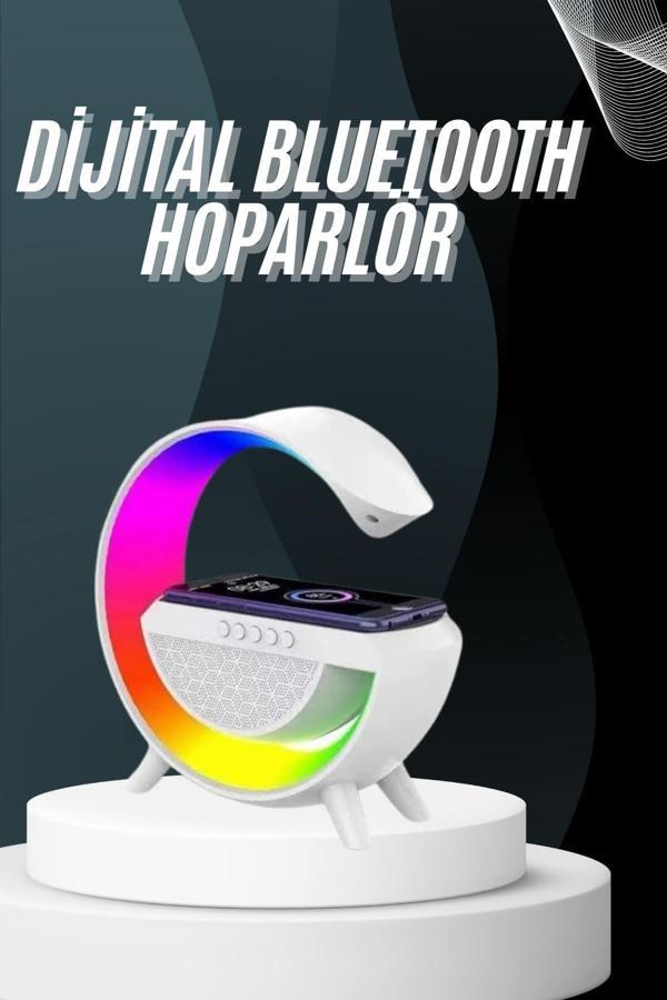 Bluetooth Hoparlör G Şekli Atmosfer Akıllı Rgb Lamba Wireless Kablosuz Şarj - Image 1