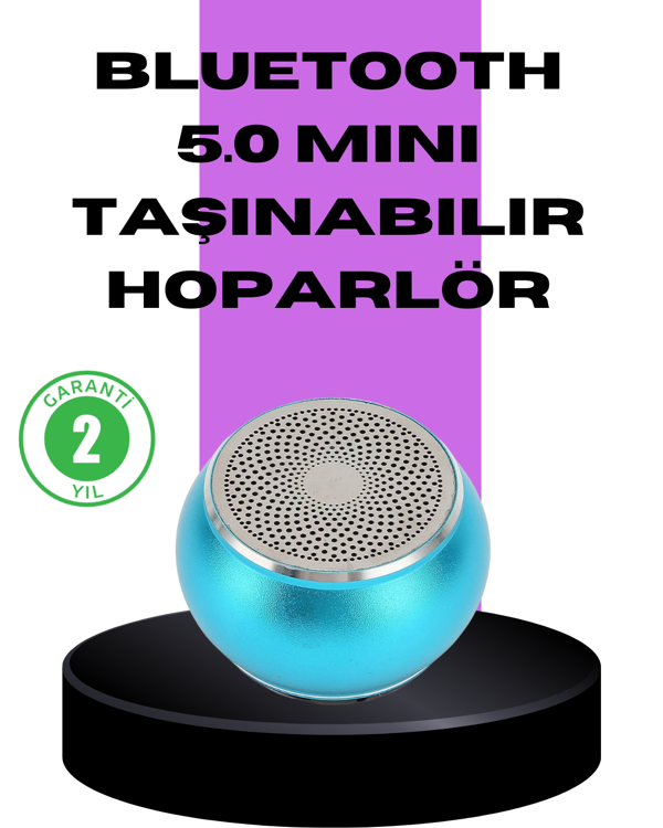 Taşınabilir Mini Bluetooth Hoparlör 9m Menzil Dahili Mikrofon - Image 1