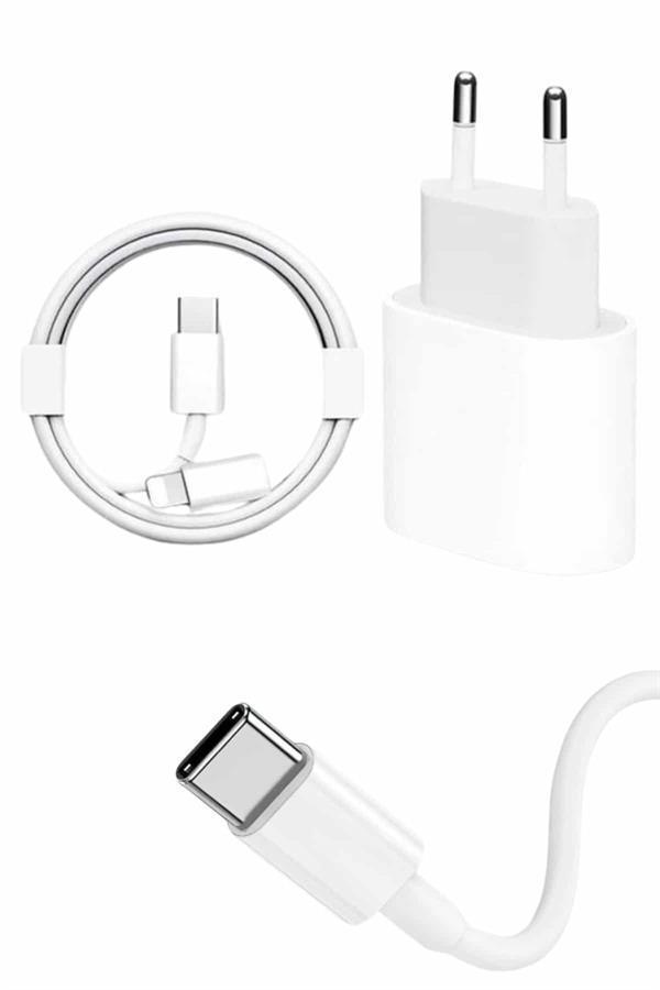 15/Pro/Pro Max 25W İOS Uyumlu Hızlı Şarj Aleti Adaptörlü Beyaz - Image 1