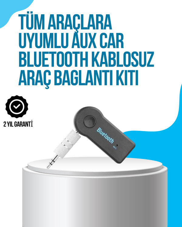 Araç İçi Bluetooth AUX Müzik ve Telefon Görüşmesi Adaptörü - Image 1