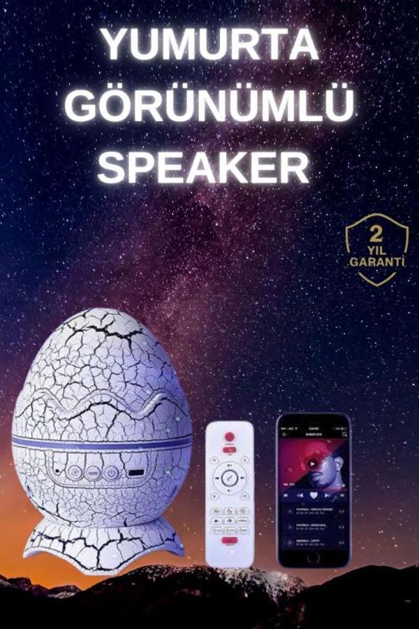Yumurta Şeklinde Su Dalgalı Bluetooth Speaker Lamba Renkli Şarjlı - Image 1