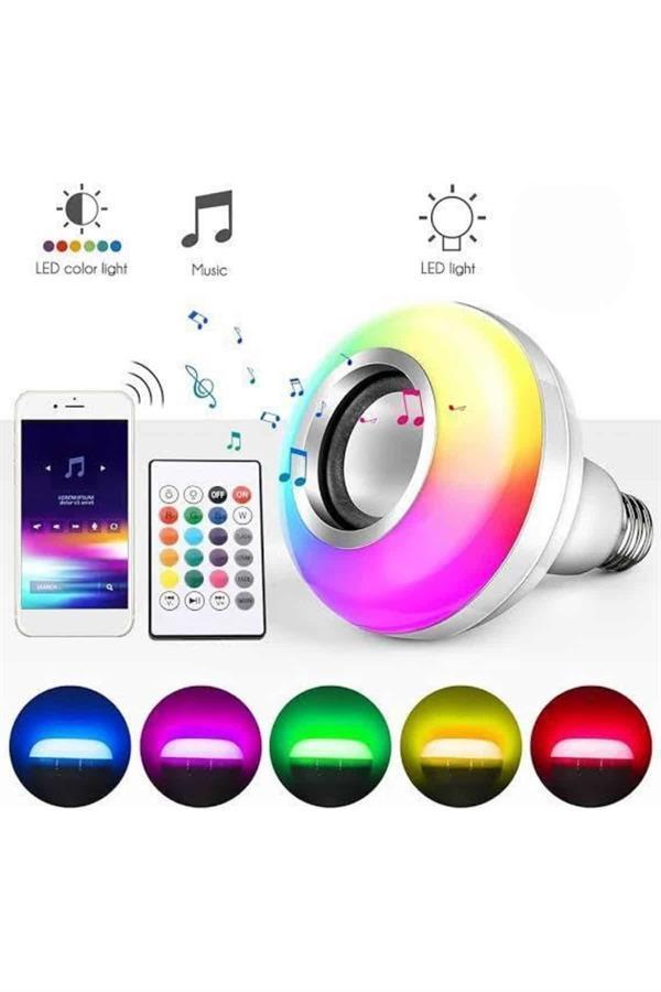 Bluetooth Hoparlör Akıllı Rgb Led Işık Renk Değiştirme Ses Bombası Ampül Görünümlü - Image 1
