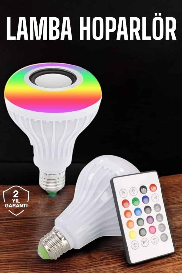 Kablosuz Bluetooth Hoparlör Led Lamba - Image 1