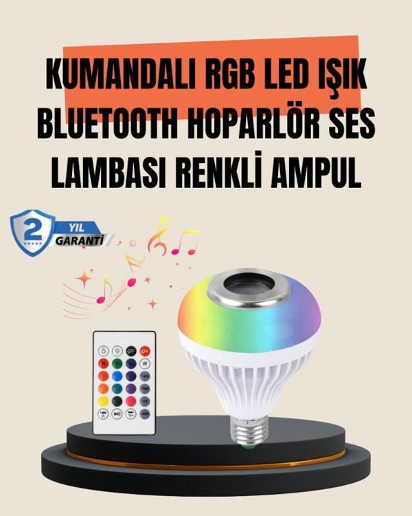 12W LED Ampul – Renkli Işık ve Dahili Hoparlör Özellikli - Image 1