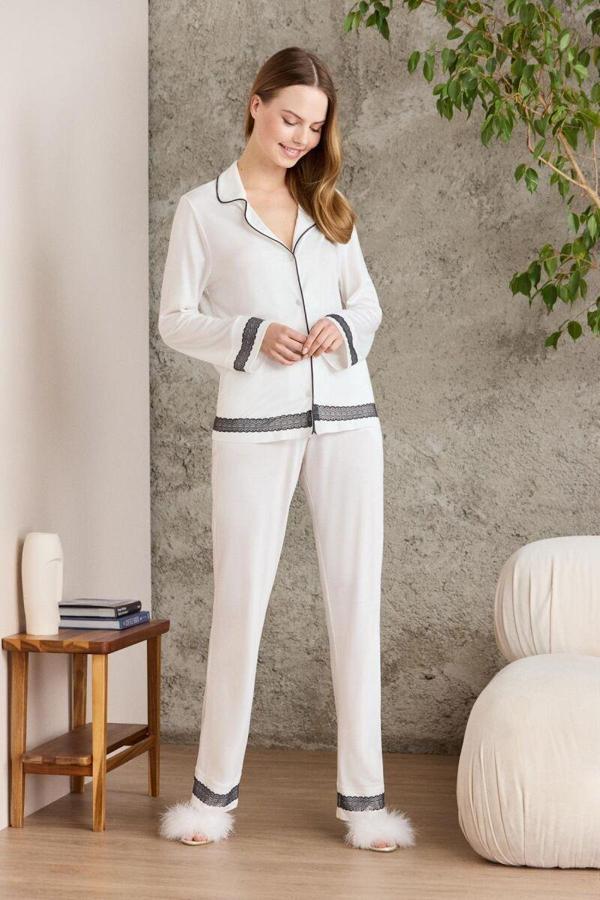 Pierre Cardin Ekru Penye Kadın Pijama Takımı 2200 - Image 1
