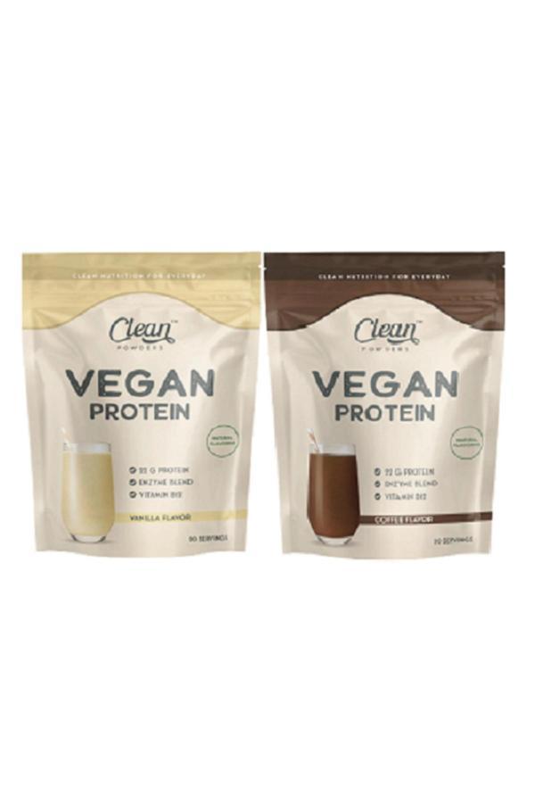 Clean Powders Vegan Protein 600 Gr - Vanilya - Kahve 2'Li Set - Image 1