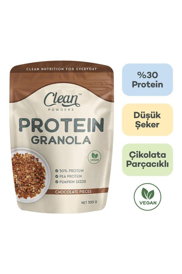 Clean Powders Protein Granola 300 Gr - Çikolata Parçacıklı - Image 1