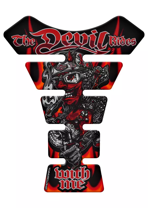 Motografix The Devil Rides Tankpad Protector - Image 1