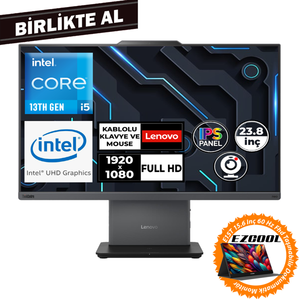 Lenovo ThinkCentre Neo 50A G5 i5-13420H 16GB 512GB SSD 23.8" W11P AIO + 15.6" Touch Monitör 12SC000MTR 053 - Image 1