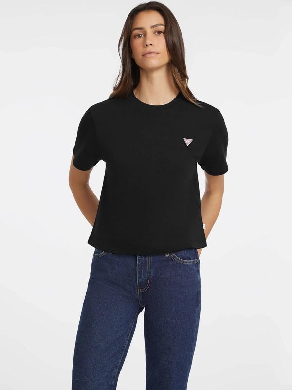 Guess Jeans Gj Ss Cn Boxy Kadın Siyah Boxy Fit T-Shirt W4YI05K8HM0-JBLK - Image 1