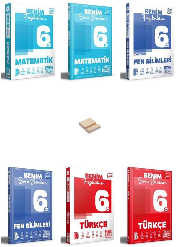 Benim Hocam 6. Sınıf Matematik Fen Türkçe Fasikülüm ve Soru Bankam 6lı Set + Telefon Standı - Benim Hocam Yayınları - Image 1