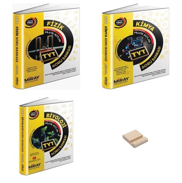 Miray TYT Fizik Kimya ve Biyoloji Soru Bankası 3lü Set + Telefon Standı - Miray Yayınları - Image 1