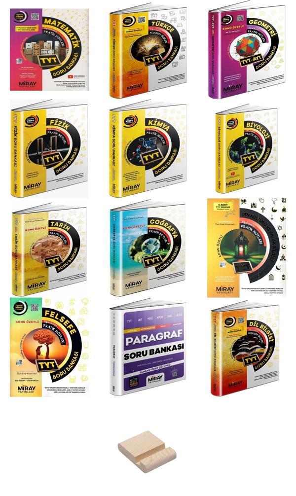 Miray TYT Sözel ve Sayısal Tüm Dersler Soru Bankası 12li Set + Telefon Standı - Miray Yayınları - Image 1