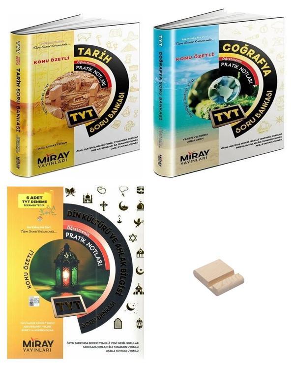 Miray TYT Tarih Coğrafya ve Din Kültürü Soru Bankası 3lü Set + Telefon Standı - Miray Yayınları - Image 1