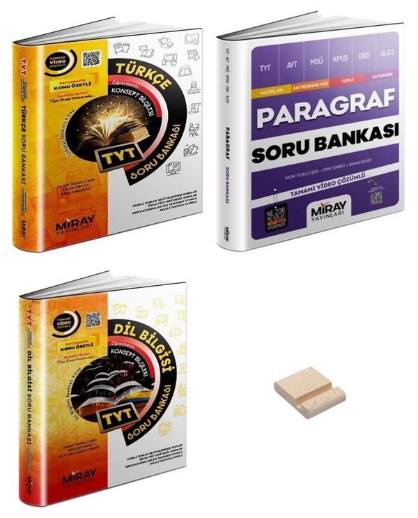 Miray TYT Türkçe Paragraf ve Dil Bilgisi Konu Özetli Soru Bankası 3lü Set + Telefon Standı - Miray Yayınları - Image 1