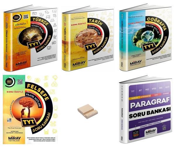 Miray TYT Türkçe Tarih Coğrafya Felsefe Paragraf Soru Bankası 5li Set + Telefon Standı - Miray Yayınları - Image 1