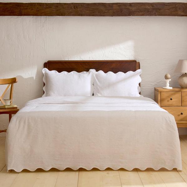 Karaca Home Marıbel %100 Pamuk Yatak Örtüsü Takımı Beyaz - Image 1