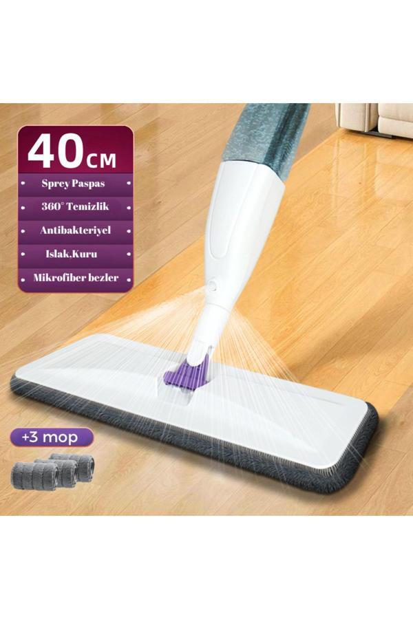Altron Sprey Mop,3 Adet Mikrofiber Moplu Deterjan Su Püskürtmeli Paspas Temizlik Seti - Image 1