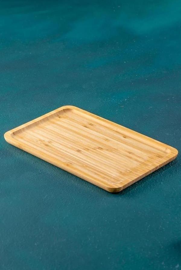 Acar Bambu Dikdörtgen Sunum Tabağı 28 Cm Kahverengi - ACR-033/24 - Image 1
