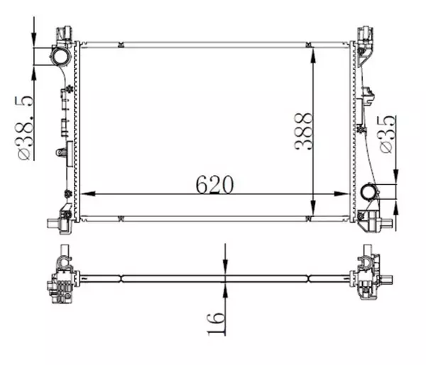 MOTOR SU RADYATÖRÜ FIAT EGEA 2015 1.3D MTJ 1.4 AL-PL-BRAZING 620X388X16 52052220 52015588 - Image 1
