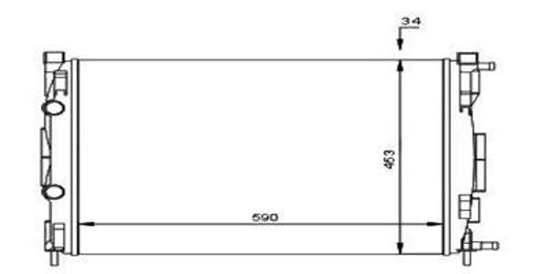MOTOR SU RADYATÖRÜ BRAZİNG RENAULT MEGANE 2 2002SCENIC 2003 1.5-1.9DCİ/1.4-1.6-2.0 165 AC KLİMASIZ MEK 585X428X32 8200357536 8200115542 8200117609 - Image 1