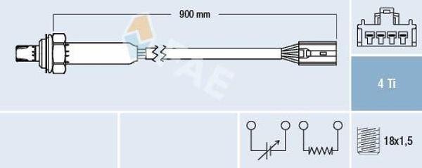 OKSİJEN SENSÖRÜ ARKA VOLVO S40 1.9T4 2.0T 1997-2000 540 1.9T4 2.0T 1997-2000 870MM 30864308 - Image 1
