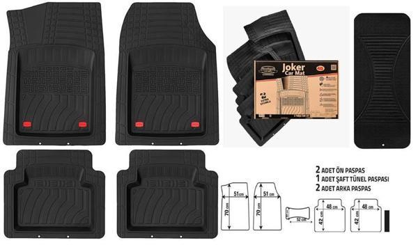 JOKER PASPAS ÜNİVERSAL 4D EXTRA DERİN HAVUZLU - SİYAH OTO PASPASI 5 PARÇA 1.KALİTE UNIVERSAL - Image 1