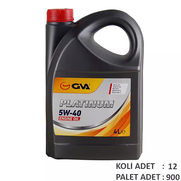 MOTOR YAĞI 5W40 4 LT PLATINUM TAM SENTETİK API SL/CF 5W40 (6 ADET) - Image 1