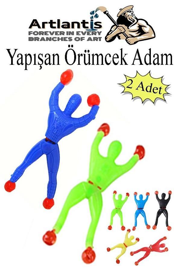 Yapışkanlı Örümcek Adam 2 Adet Cama Duvara Yapışan Örümcek Adam Akrobat Örümcek Adam Okul Hediyelik Karne Hediyesi - Image 1