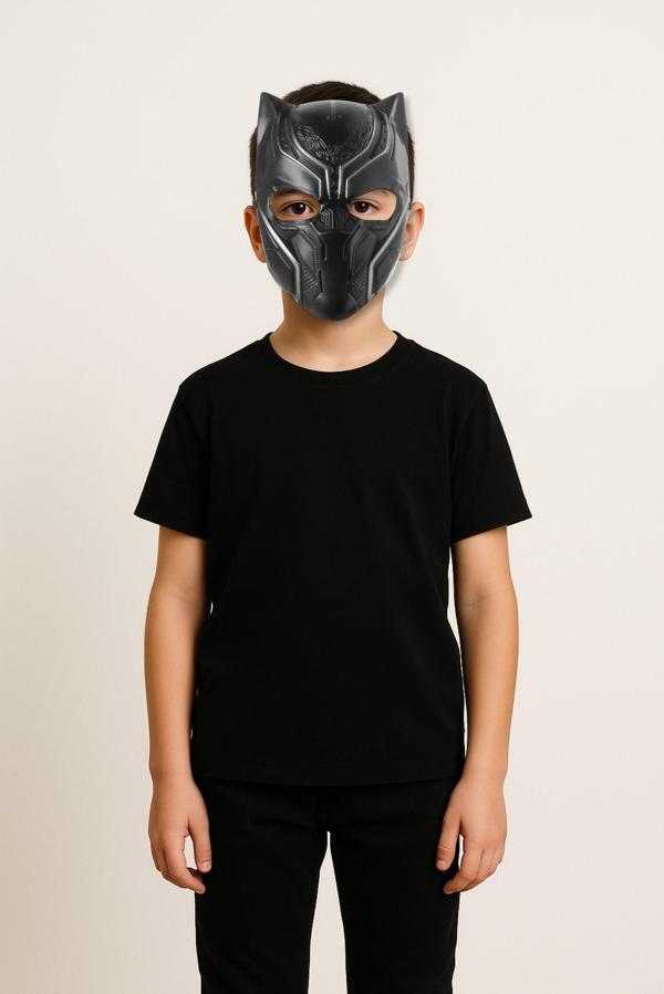 Black Panther Süper Kahraman Maskesi – Çocuk Kostüm Aksesuarı - (4-10 Yaş) - Image 1
