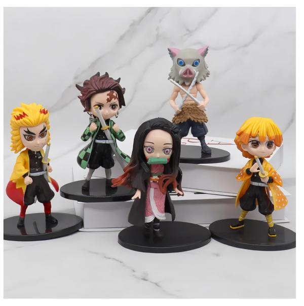 Demon Slayer İblis Avcıları Z. Agatsuma T. Kamado I. Hashibira N. Chan K. Rengoku Anime Figür Seti - Image 1