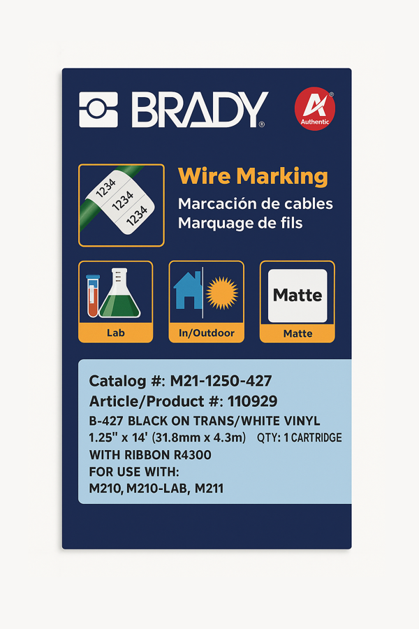 Brady Etiket M21-1250-427 - Image 1