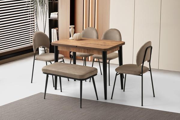 Milano Suna Banklı MDF Mutfak Masa Sandalye Takımı 60x100 - Image 1