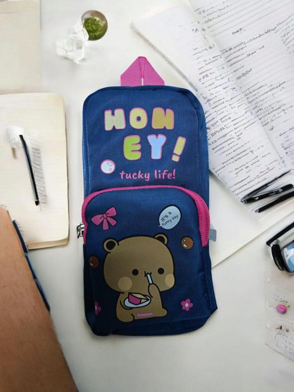 Relaxion Üç Gözlü Greyhound Honey Lacivert Kalem Çantası/Kalemlik (160) - Image 1