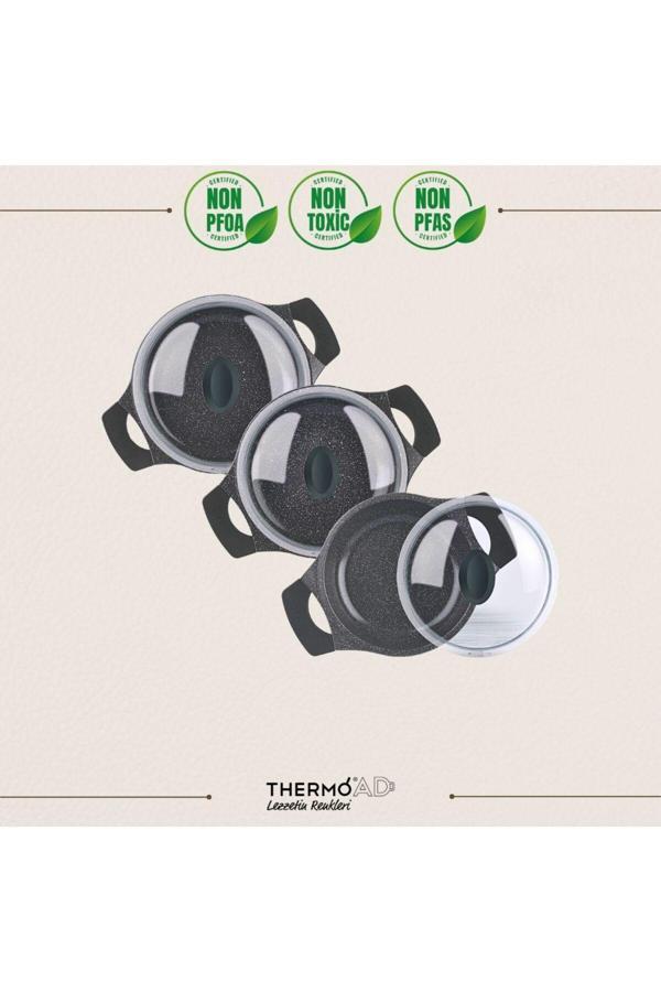 Thermoad Graneu 6 Prç Kapaklı Sahan Seti Gri - Image 1