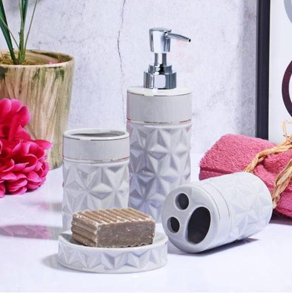 Ksv stonware 4 lü banyo seti takımı - sıvı sabunluk seti msb-06877 - Image 1