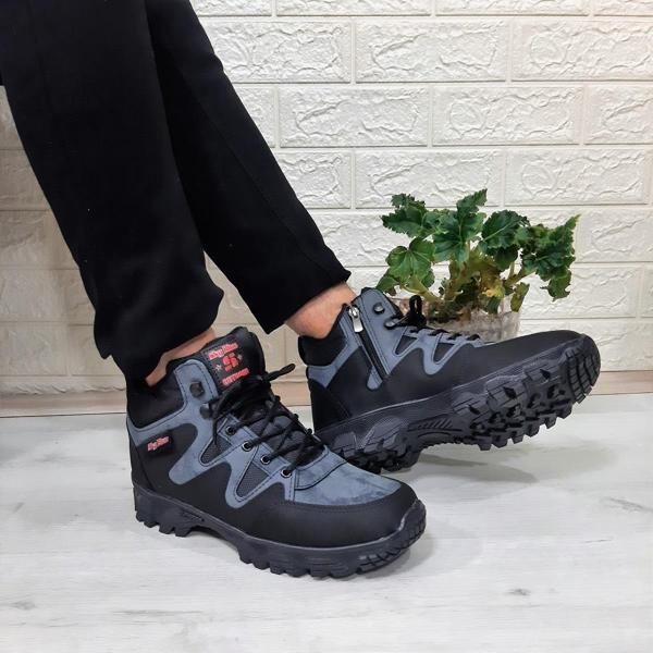 Sky Blue Mavi 0050 Fermuarlı Bağacaklı Kaymaz Erkek Bot - Image 1