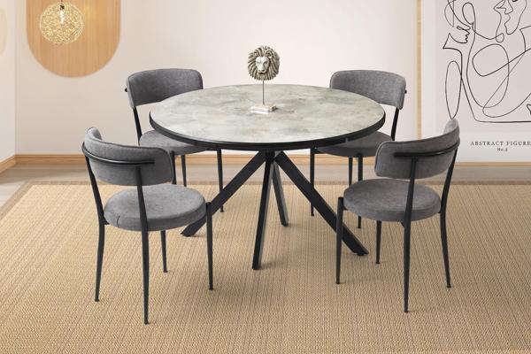 Nova Alfa Yuvarlak Açılır MDF Mutfak Masa Sandalye Takımı 70x120 - Image 1