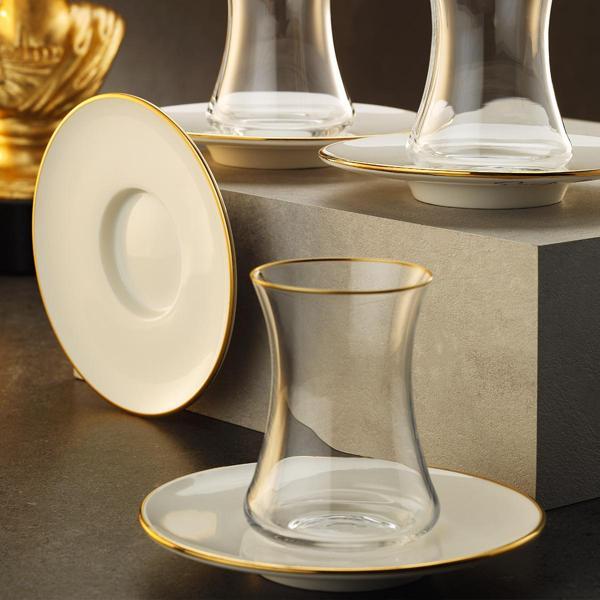 Sandro Moreno 1453 Line Gold 12 Parça 6 Kişilik Çay Seti 110 ml - Image 1