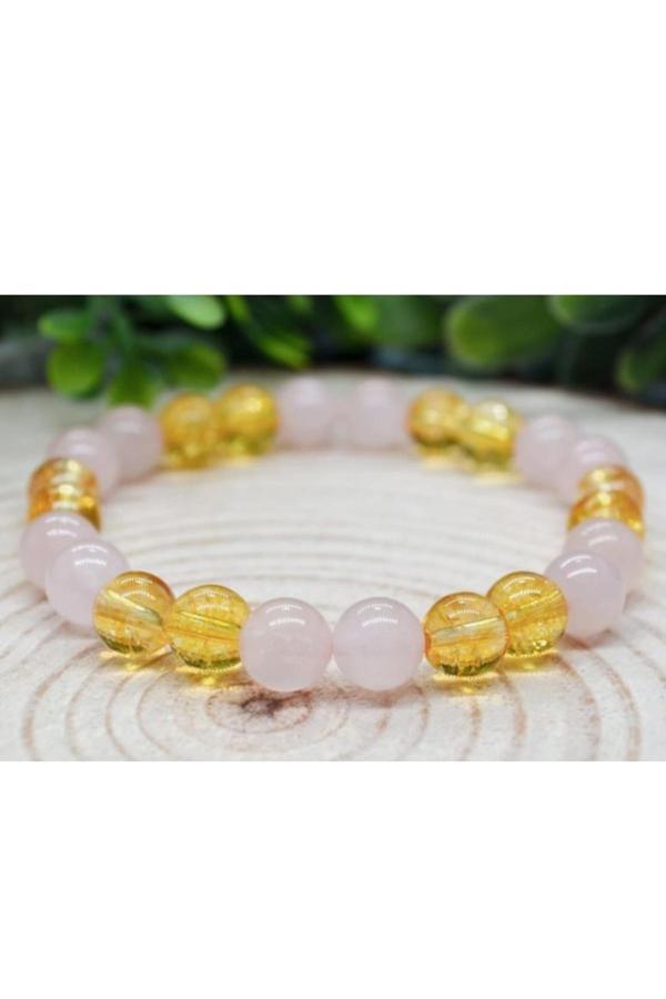 Art Life Doğaltaş Sitrin & Kuvars Kadın/Erkek Modern Bileklik - Image 1