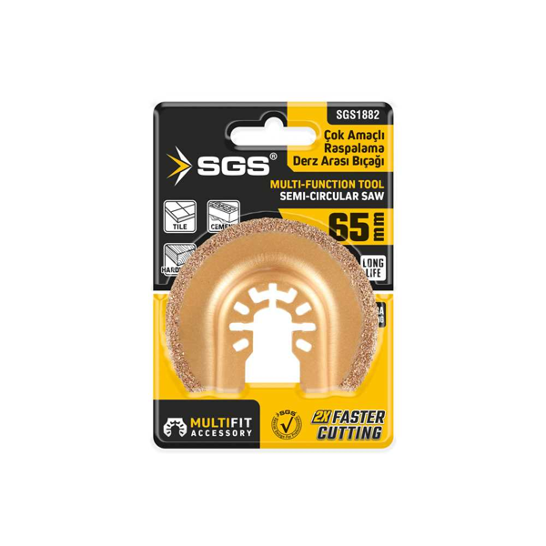 SGS MULTI-TOOLS KESİCİ VE RASPALAMA DERZ ARASI TEMİZLEME KARBÜR 65MM SGS1882 - Image 1