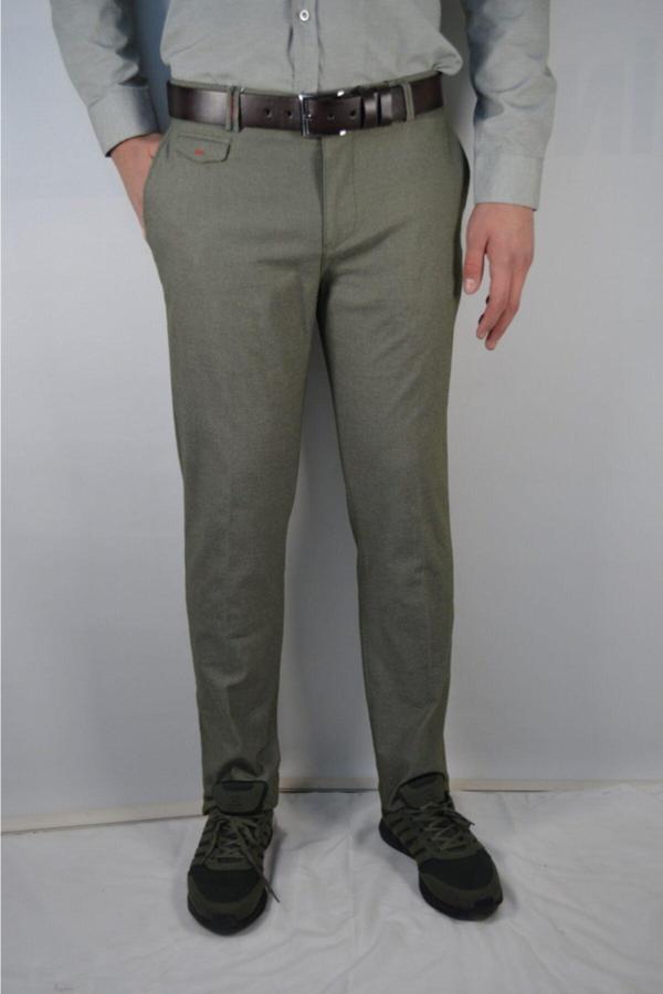 Bomonti Erkek Haki Pamuk Saat Cepli Esnek Pantolon - Image 1