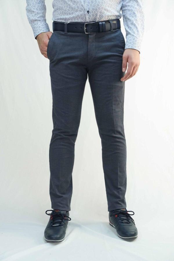 Bomonti Erkek Lacivert Slim Lıkralı Pamuk Petek Desen Pantolon - Image 1