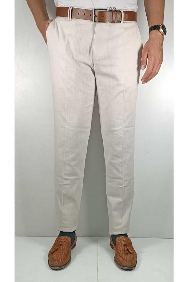 Bomonti Keten Görünümlü Pamuk Pantolon - Image 1