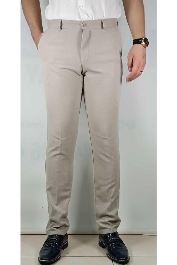 Bomonti Balık Sırtı Erkek Desenli Klasık Esnek Pamuk Pantolon - Image 1